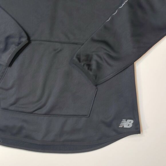 New Balance Black Women Performance Hoodie with Sleeve Logo Sz M - Picture 3 of 6